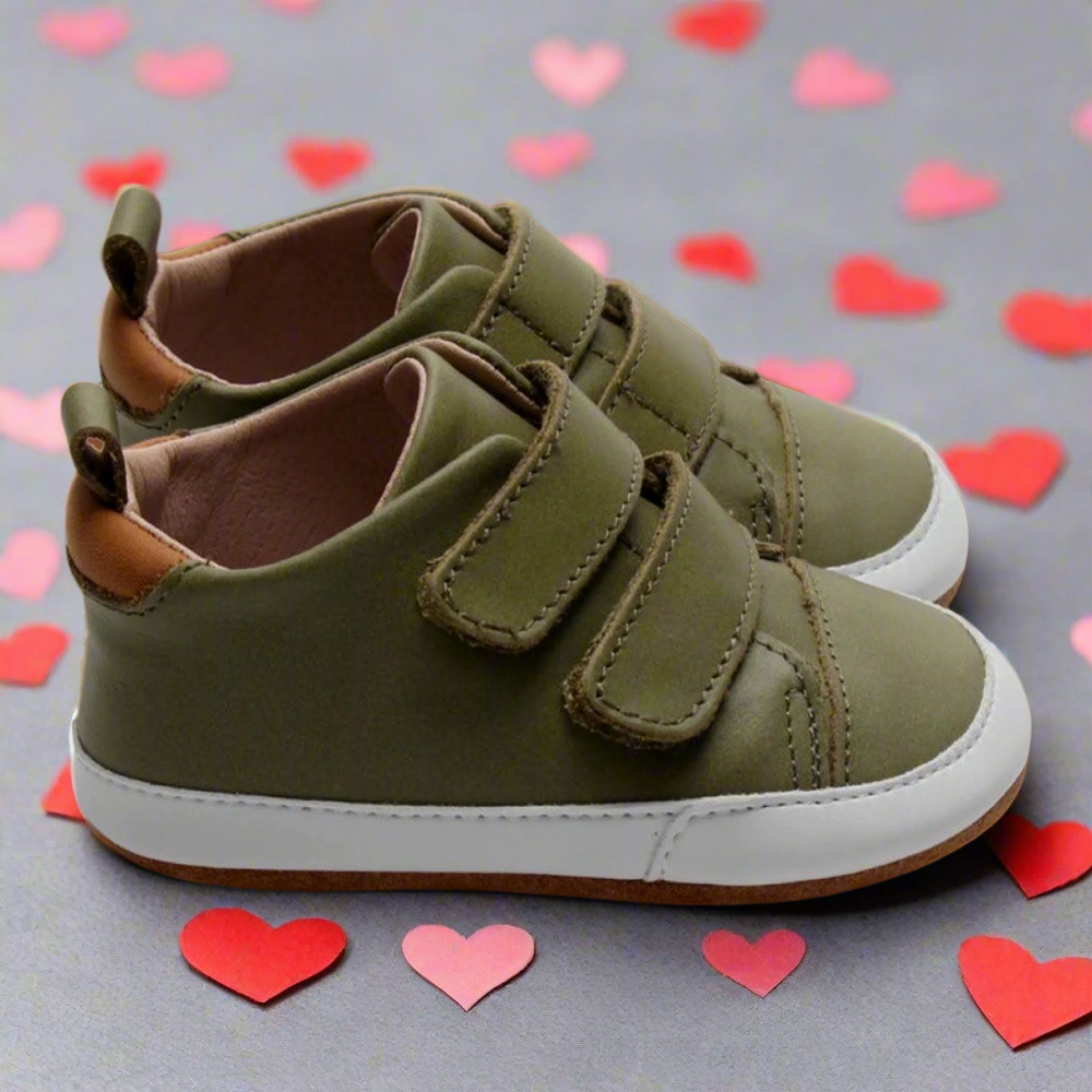 Casual Army Green Low Top {Premium Leather}