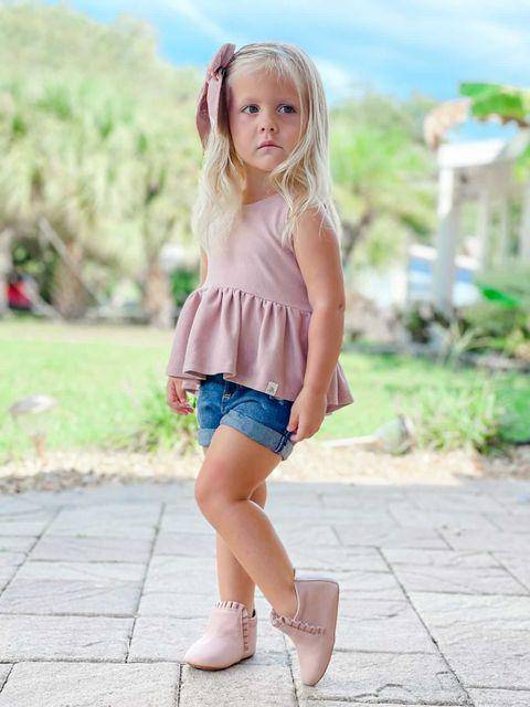 
                      
                        Mila Blush Moccasin Original Moccasin Little Love Bug Co. 
                      
                    