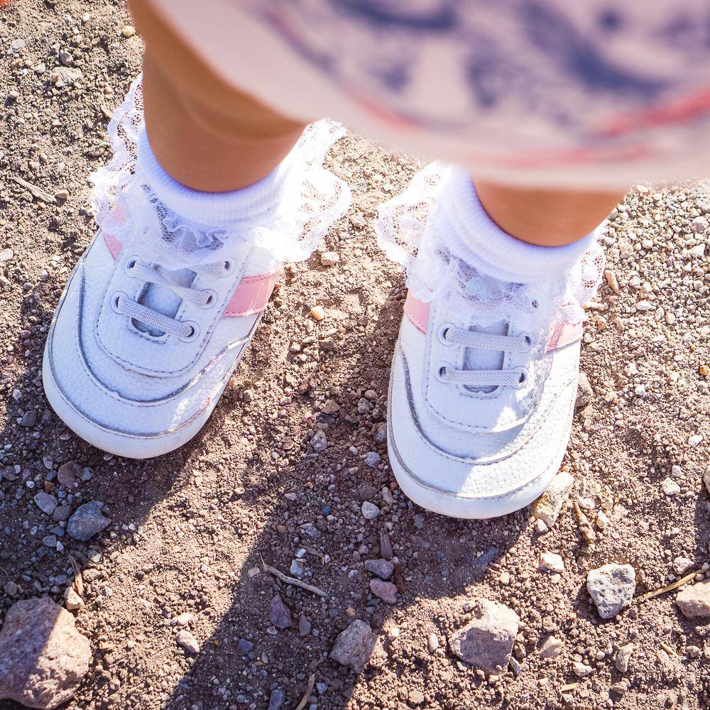 
                      
                        White and Pink Love Bug Sneaker Casual Shoe Little Love Bug Co. 
                      
                    