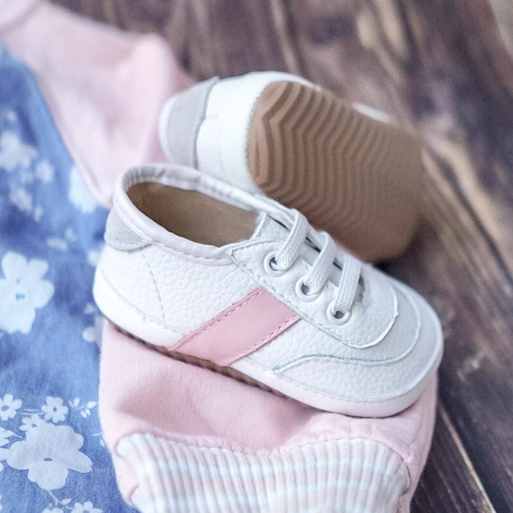 
                      
                        White and Pink Love Bug Sneaker Casual Shoe Little Love Bug Co. 
                      
                    