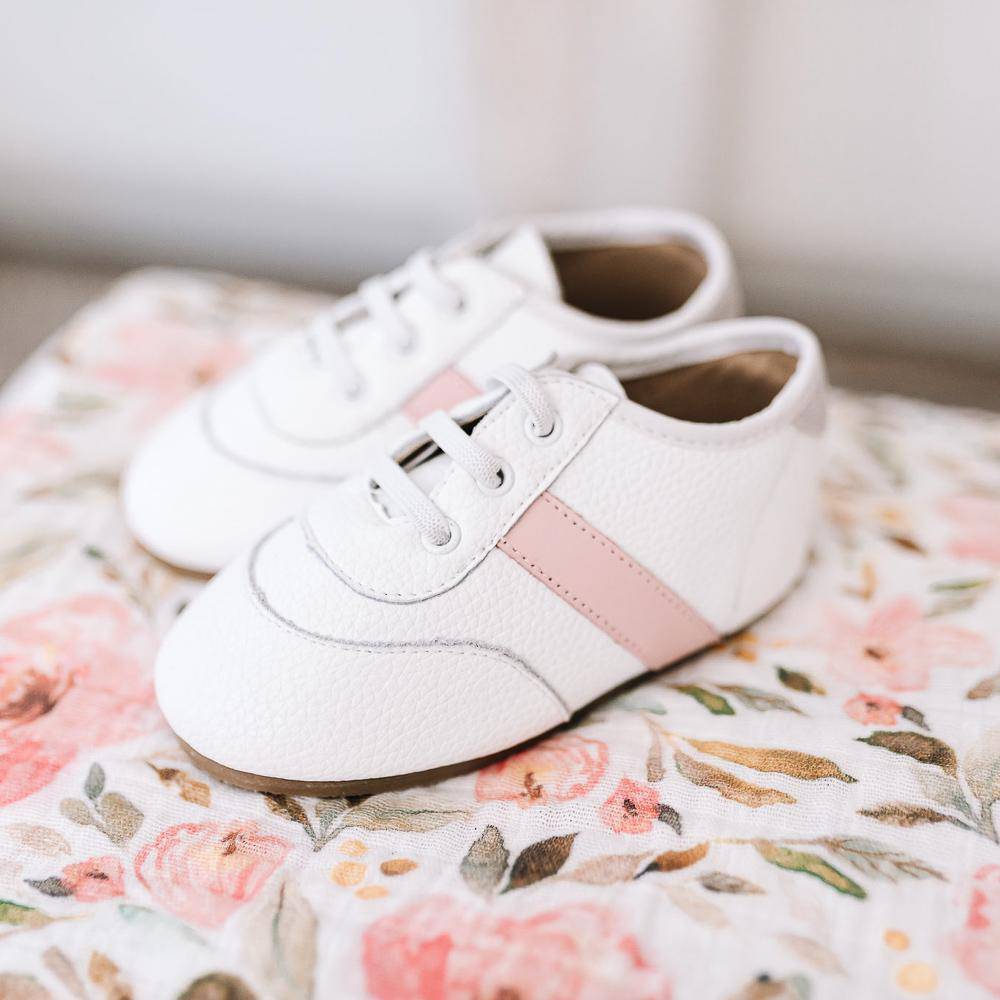 
                      
                        White and Pink Love Bug Sneaker Casual Shoe Little Love Bug Co. 11 (Minimalist Sole) 
                      
                    