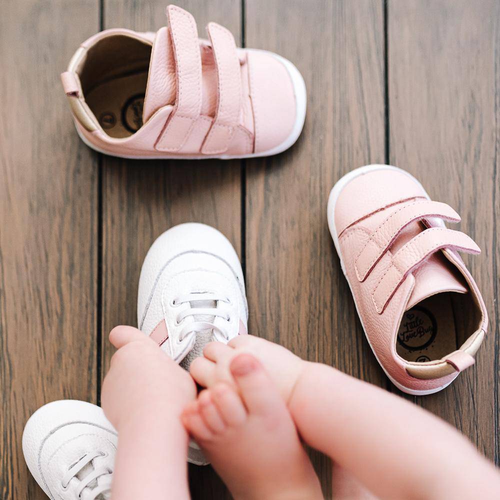 
                      
                        White and Pink Love Bug Sneaker Casual Shoe Little Love Bug Co. 
                      
                    