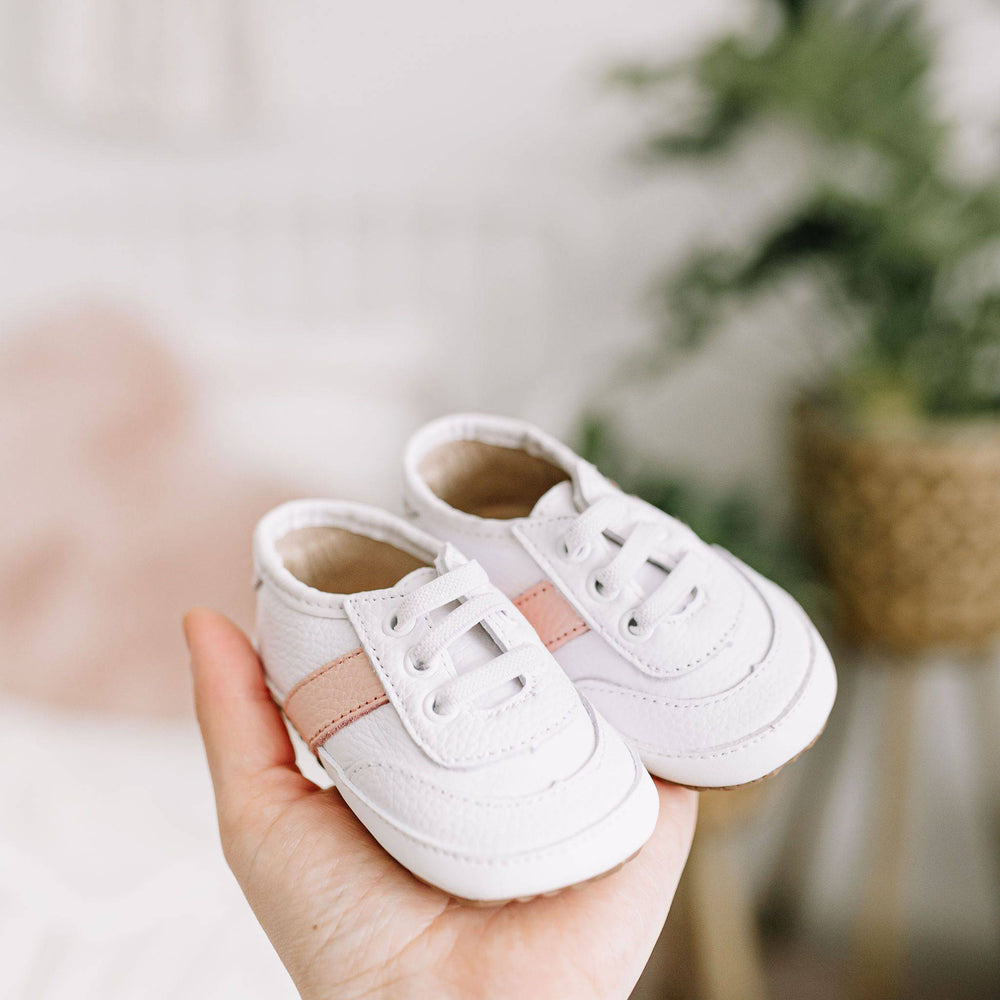 
                      
                        White and Pink Love Bug Sneaker Casual Shoe Little Love Bug Co. 
                      
                    