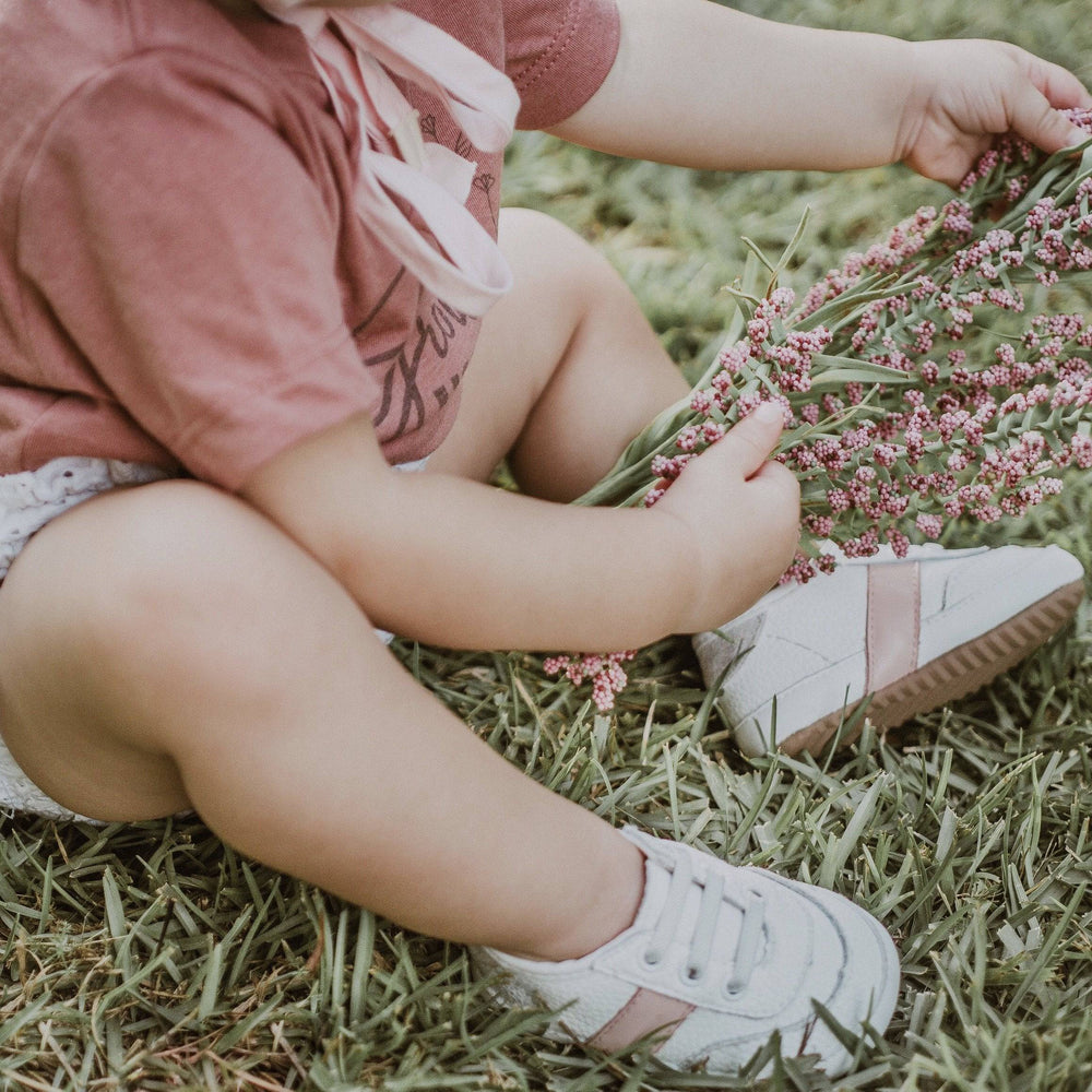 
                      
                        White and Pink Love Bug Sneaker Casual Shoe Little Love Bug Co. 
                      
                    