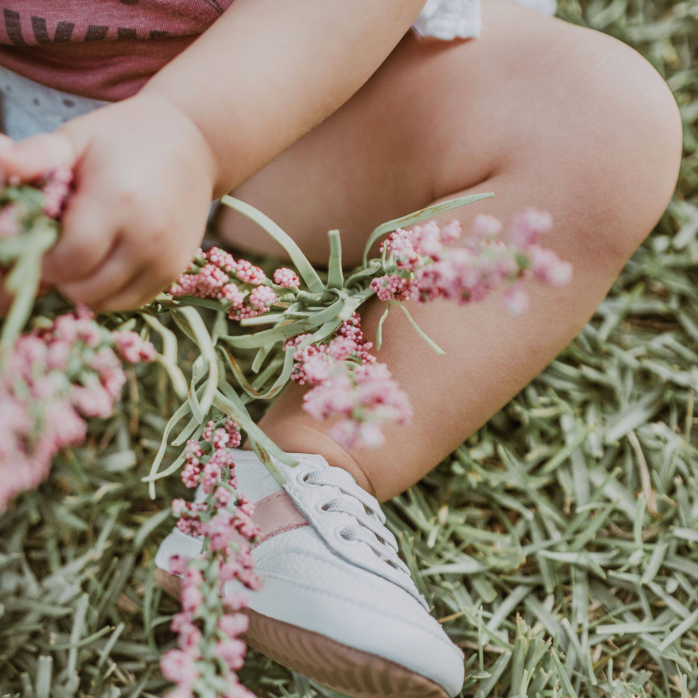 
                      
                        White and Pink Love Bug Sneaker Casual Shoe Little Love Bug Co. 
                      
                    