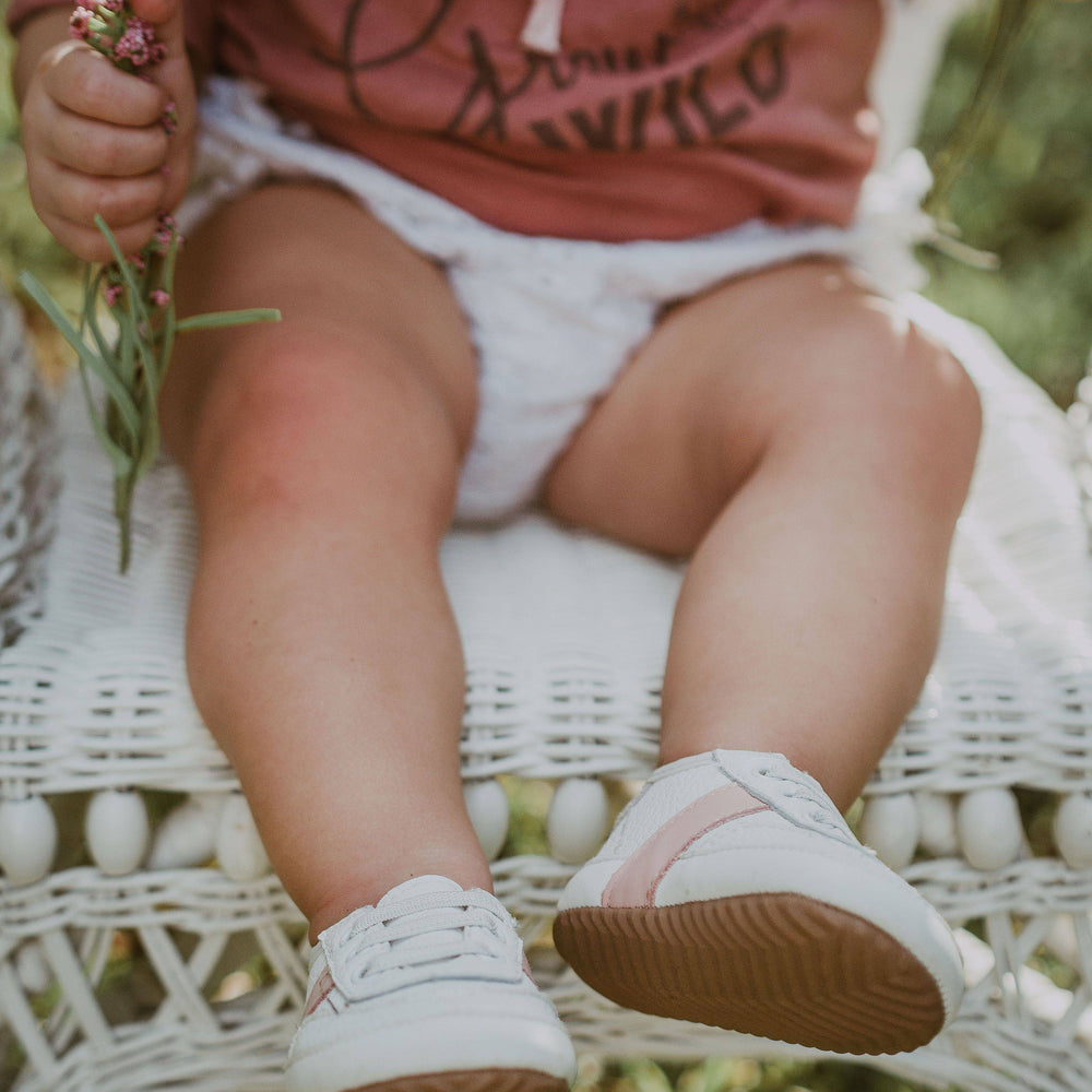 
                      
                        White and Pink Love Bug Sneaker Casual Shoe Little Love Bug Co. 
                      
                    