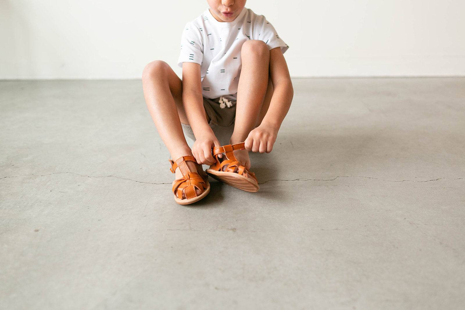 Brown Closed Toe Sandal Sandal Little Love Bug Co. 