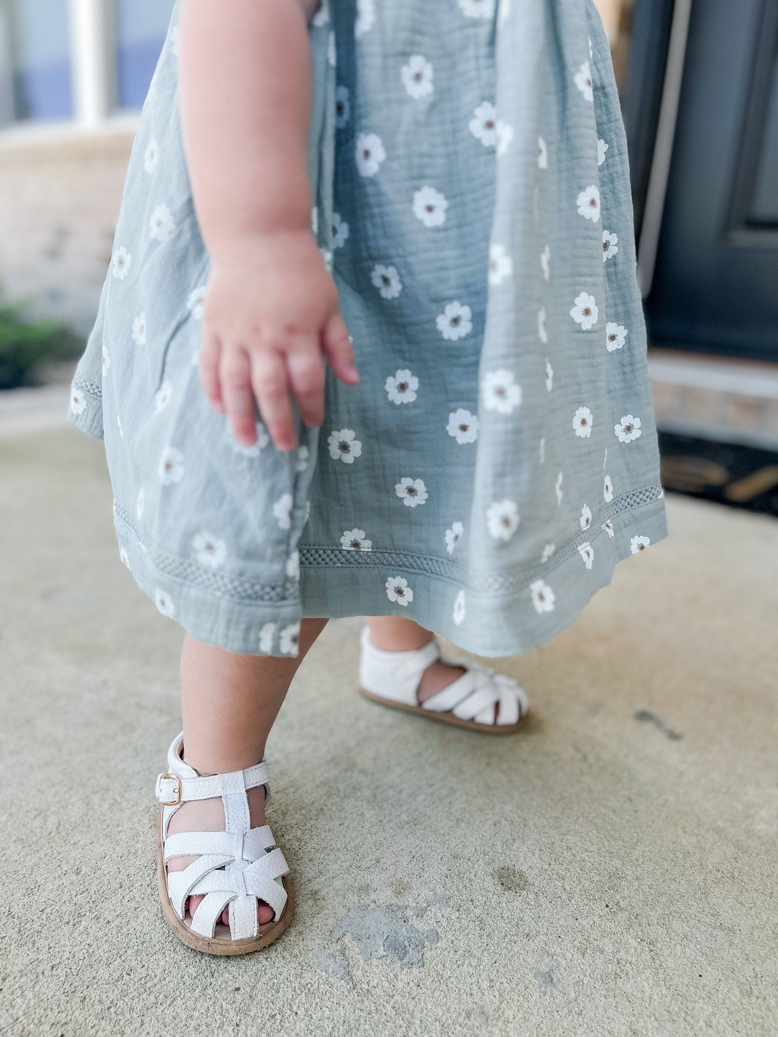 White Closed Toe Sandal - Little Love Bug Co.