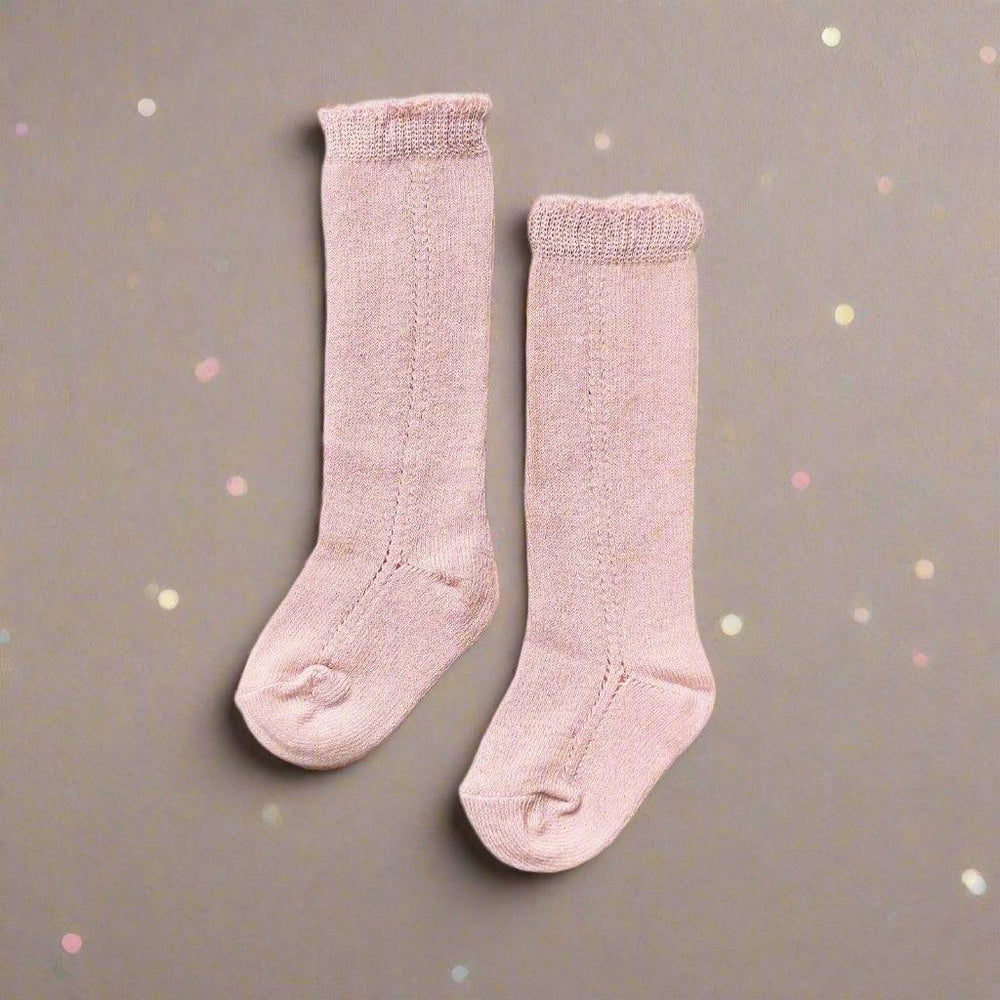 
                      
                        Little Love Bug Eyelet Knee High Socks Socks Little Love Bug Co. 0-12 Months Pink 
                      
                    