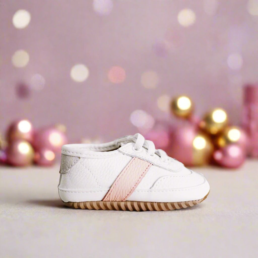 
                      
                        White and Pink Love Bug Sneaker
                      
                    