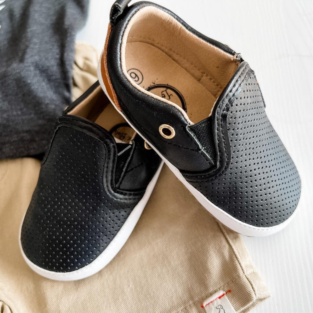 Black Quinn Slip On Casual Shoe Little Love Bug Co. 