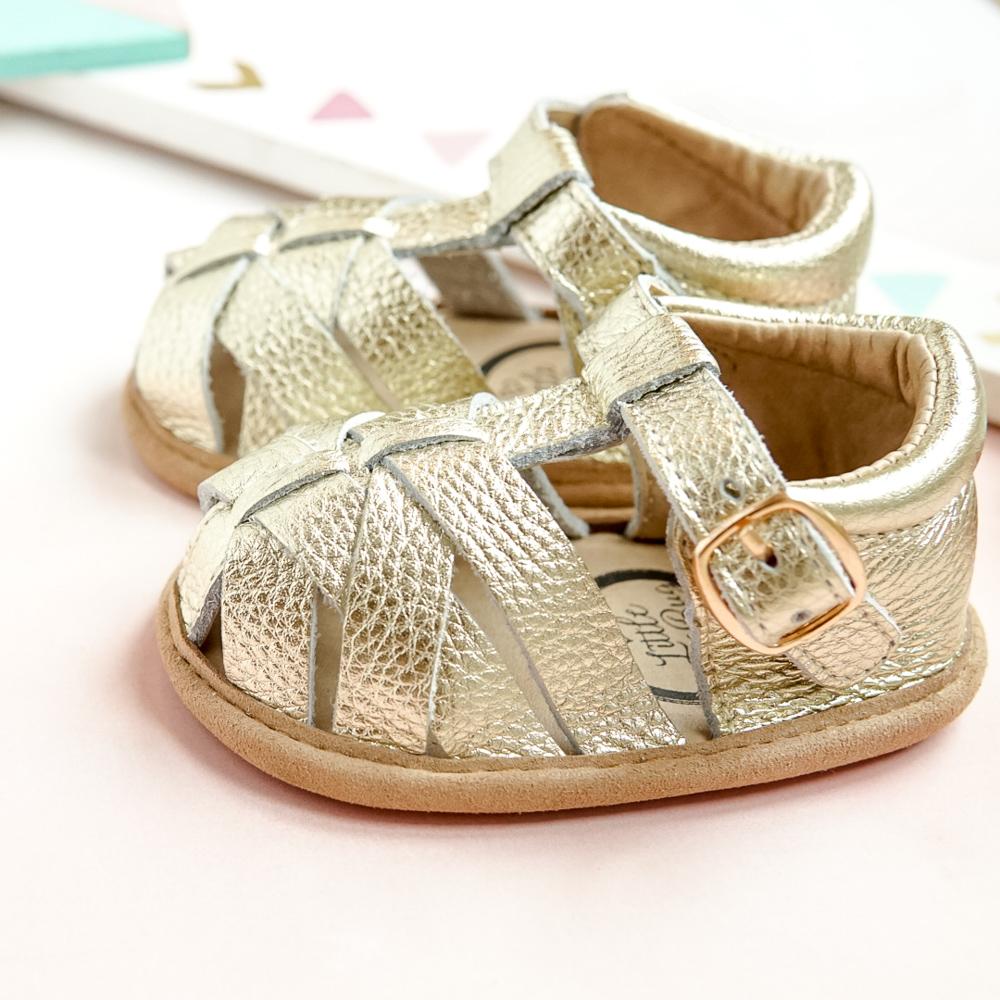 Gold Closed Toe Sandal Sandal Little Love Bug Co. 