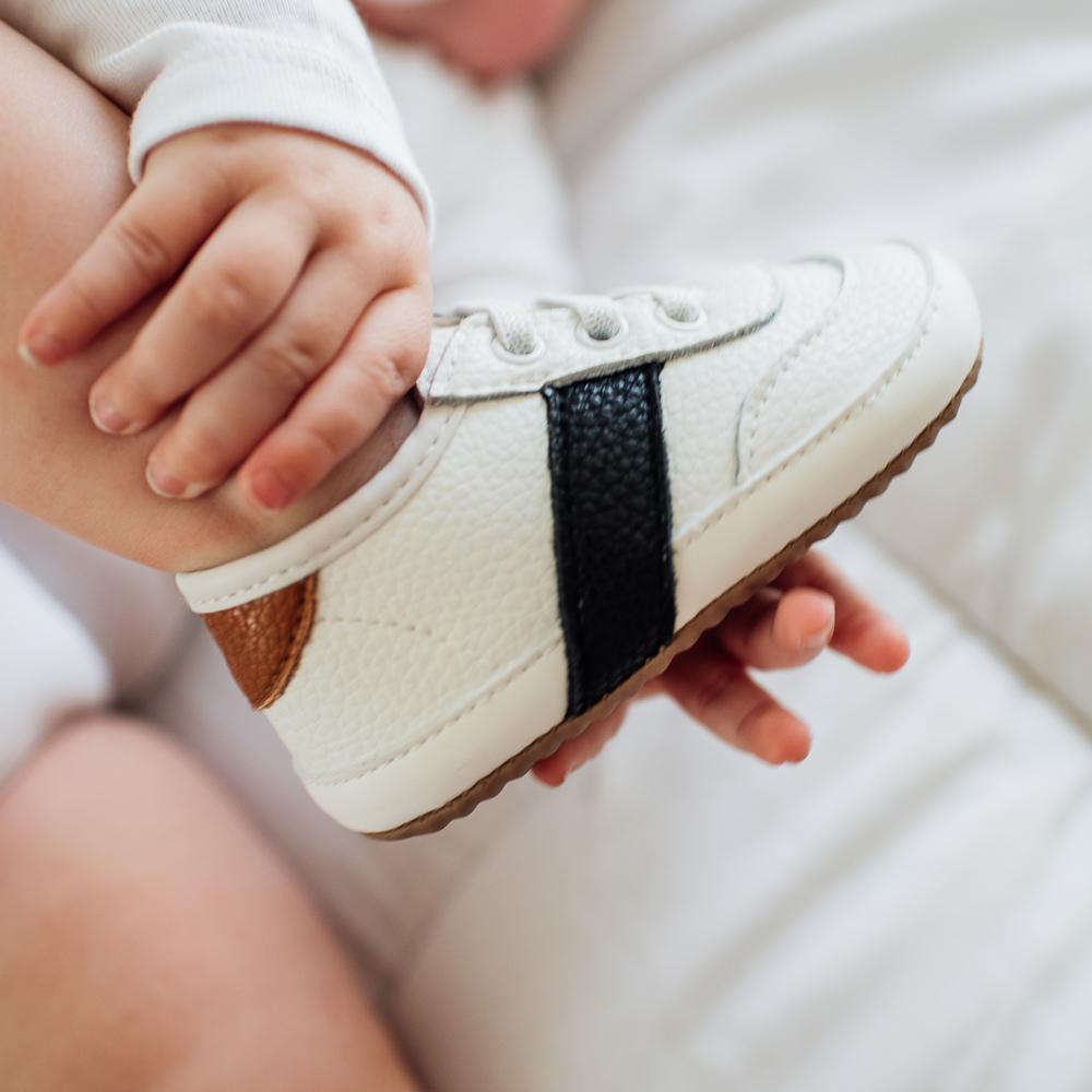 White and Black Love Bug Sneaker Casual Shoe Little Love Bug Co. 8 (Minimalist Sole) 