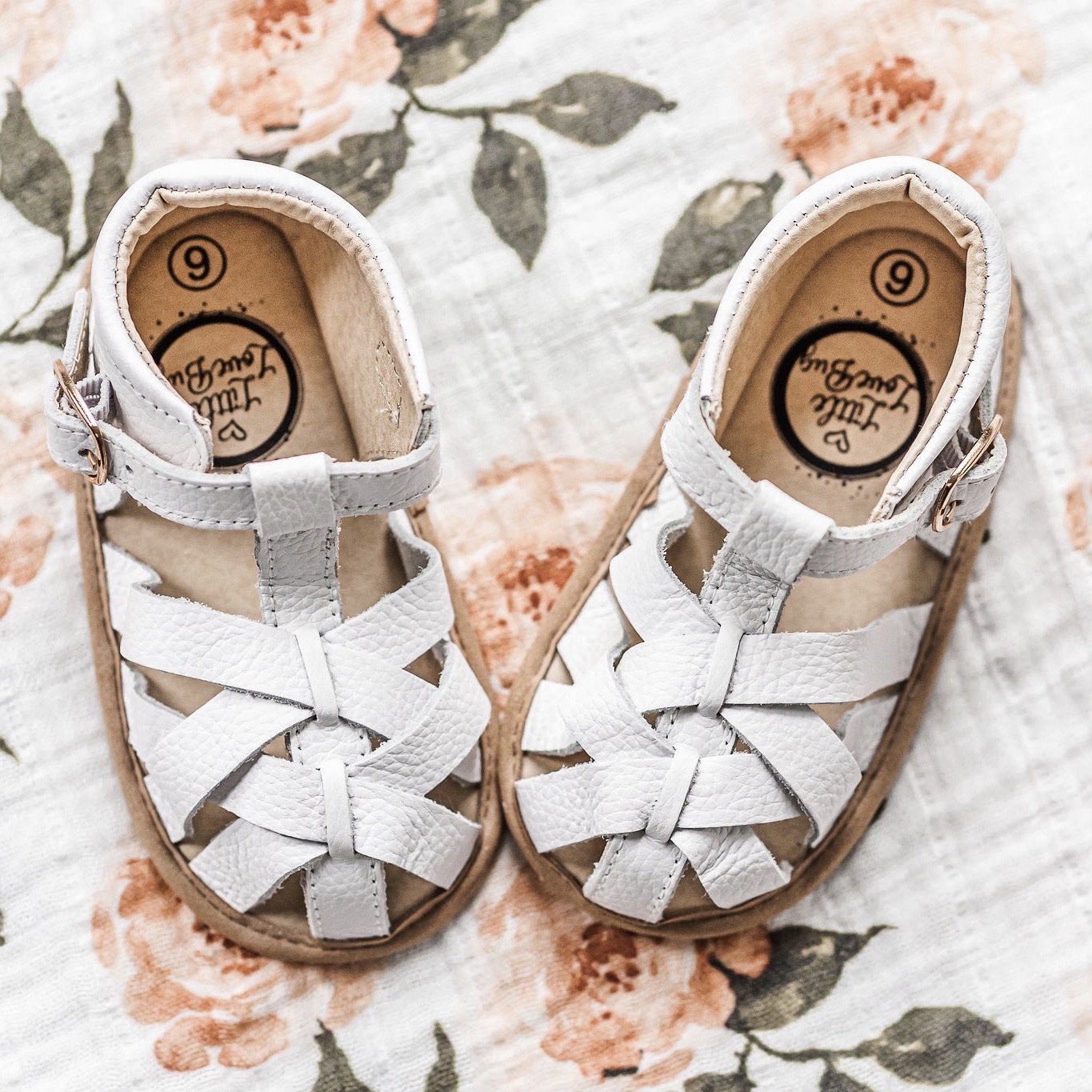 White Closed Toe Sandal Sandal Little Love Bug Co. 2 (Weatherproof Soft Sole) 