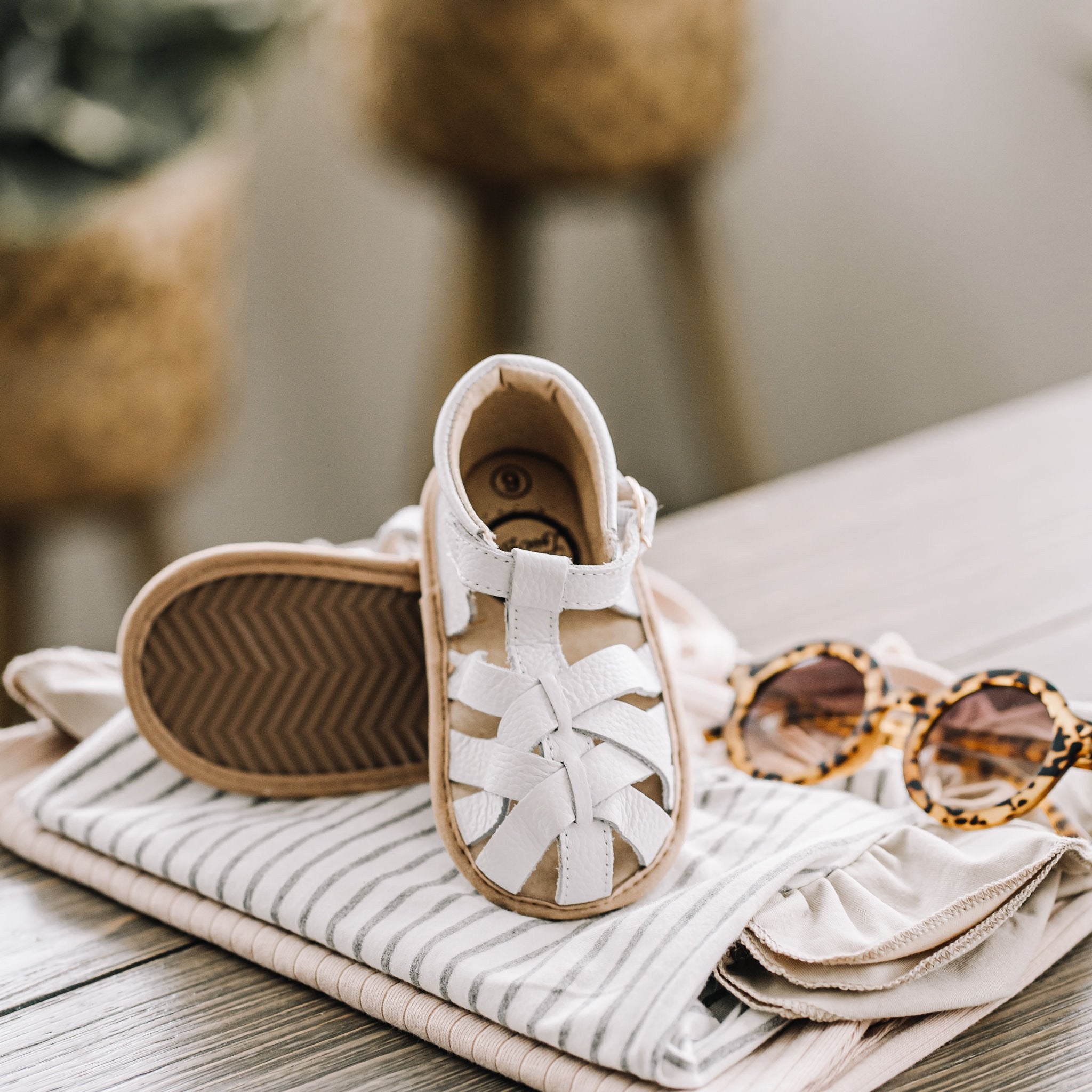 Girls white closed fashion toe sandals